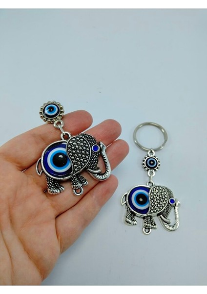 Nazar Boncuğu Anahtarlık + Magnet Metal Fil Figürlü Hediyelik Set fiyatları