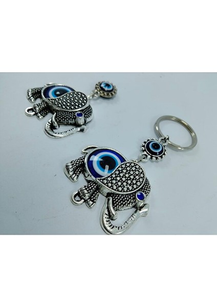 Nazar Boncuğu Anahtarlık + Magnet Metal Fil Figürlü Hediyelik Set fırsatları