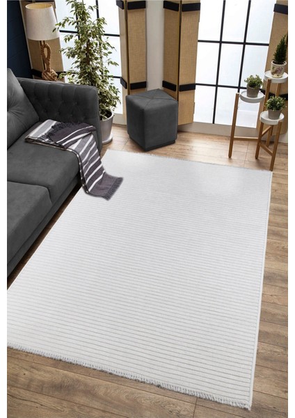 Rixos Vl Yıkanabilir Kaydırmaz, Pamuk Dokuma, Premium Kalite Salon&mutfak&yemek Odası Kilimi Kemik