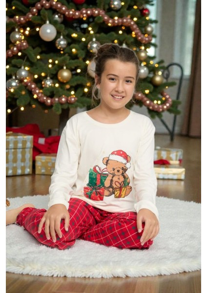 Anne–kız Yılbaşı Pijama Takımı (Kız Çocuk Pijama)