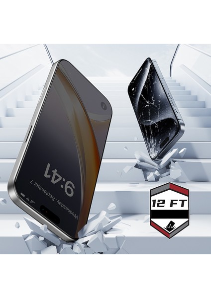 iPhone 17 Air Raptic Air Glass 2.5d Privacy Hayalet Ekran Koruyucu 2 Adet Uygulama Aparatlı Siyah