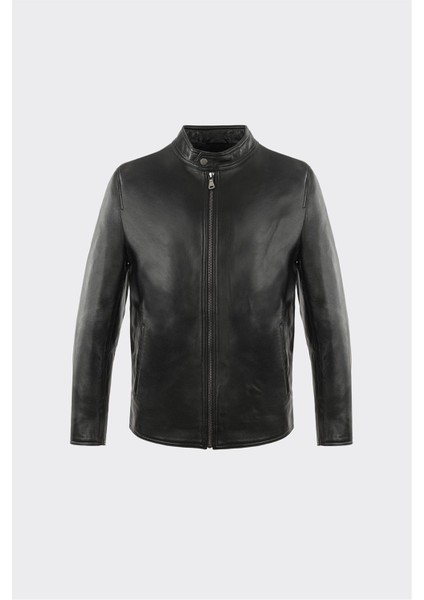 Siyah Deri Erkek Ceket