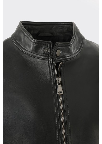 Siyah Deri Erkek Ceket modelleri