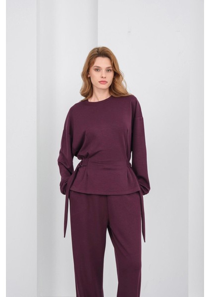 Mürdüm Kadın Premium Modal D Toka Süs Kemerli Alt-Üst Takım indirimleri