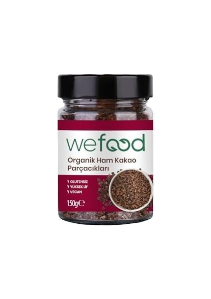 Wefood Organik Ham Kakao Parçacıkları 150 gr (Kakao Nibs) 8681749104246