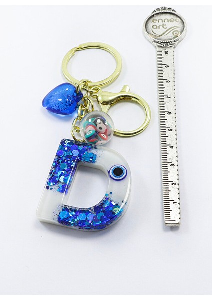 Renkli Epoksi D Harfi Anahtarlık, Hediyelik Nazarlı Çanta Süsü indirimleri