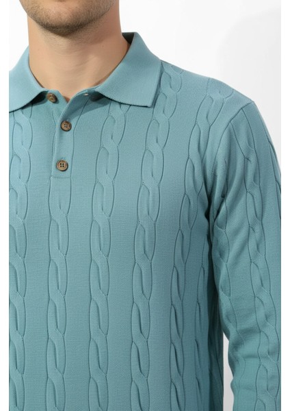 Saç Örgü Triko Kazak Su Yeşili modelleri