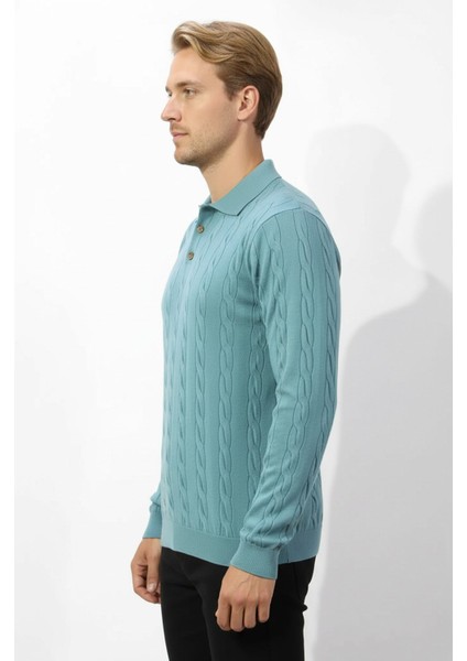 Saç Örgü Triko Kazak Su Yeşili indirimleri