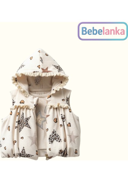 Kız Bebek %100 Pamuk Kadife Pantolonlu Pelüş Yelek Triko Sweat 3'lü Şık Takım 568568 fiyatları