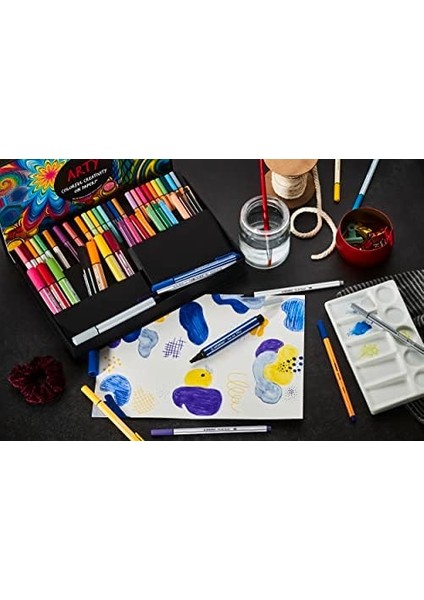 Arty Set - Point 88 & Pen 68 - Ince Keçe Uçlu Kalem ve Keçe Uçlu Boya Kalemi - 68&apos;li Paket - Çeşitli Renkler modelleri