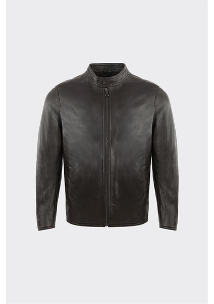 Kahve Deri Erkek Ceket