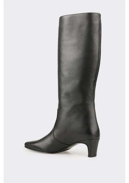 Siyah Deri Kadın Çizme modelleri