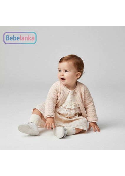 Kız Çocuk Pembe Çiçek Desenli Elbise ve Triko Hırka 2'li Takım 882805 indirimleri