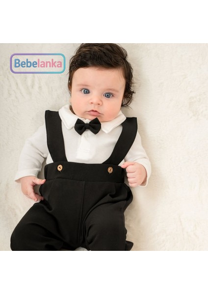 Erkek Bebek %100 Pamuk Kürk Yakalı Hırka Papyonlu Body Pantolon 3'lü Takım 563568 fiyatları