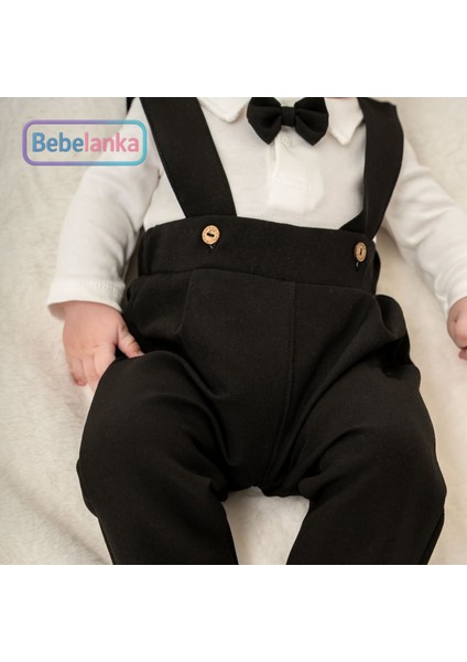Erkek Bebek %100 Pamuk Kürk Yakalı Hırka Papyonlu Body Pantolon 3'lü Takım 563568 fırsatları