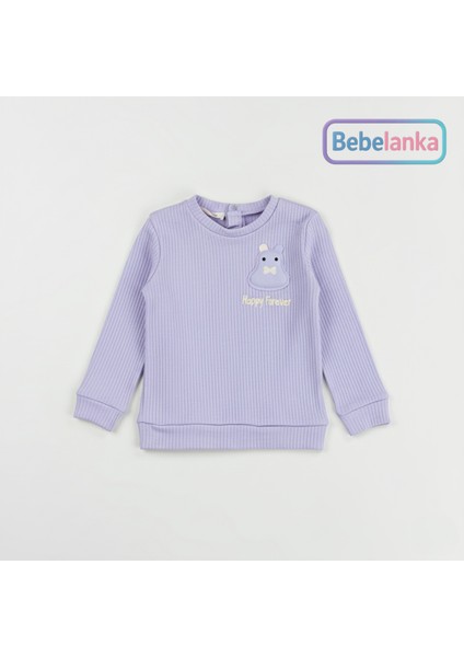 Kız Çocuk %100 Pamuk Lila Desenli Bisiklet Yaka Günlük Takım 995564 fiyatları