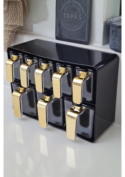 Vanilya Standlı 8 Parça Baharat Takımı