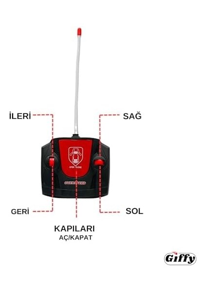 Oyuncak Uzaktan Kumandalı Şarjlı Kapıları ve Bagajı Açılan 24 cm Spor Arabası Işıklı 1:18 Ölçek (Kırmızı) fiyatları