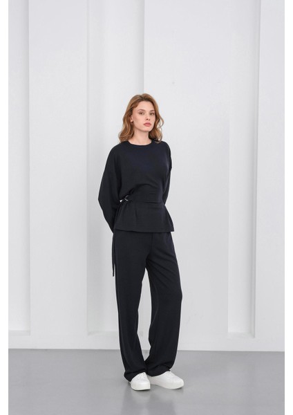 Koyu Lacivert Kadın Premium Modal D Toka Süs Kemerli Alt-Üst Takım fiyatları