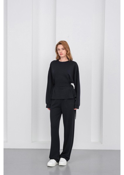 Koyu Lacivert Kadın Premium Modal D Toka Süs Kemerli Alt-Üst Takım modelleri