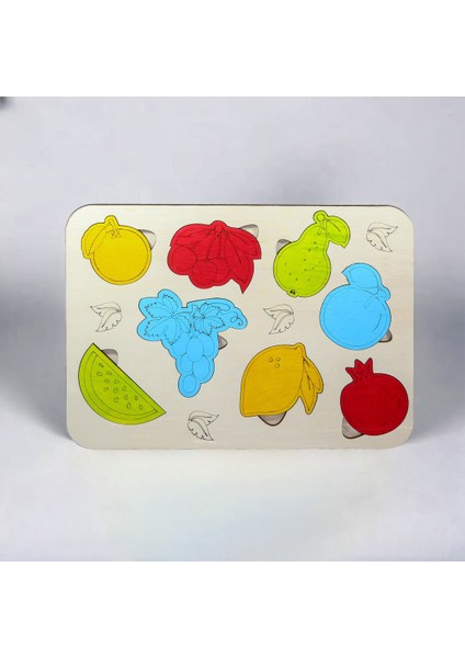 Ahşap 3’lü Eğitici Yapboz Seti, Hayvan, Meyve, Deniz Temalı Çocuk Oyuncağı