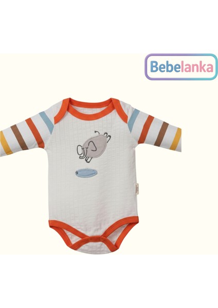 Unisex %100 Pamuk Ribana Zıbın (Body) Turuncu Fitilli Pantolon 2'li Takım 544726 fiyatları