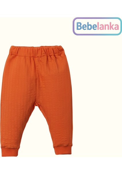 Unisex %100 Pamuk Ribana Zıbın (Body) Turuncu Fitilli Pantolon 2'li Takım 544726 modelleri
