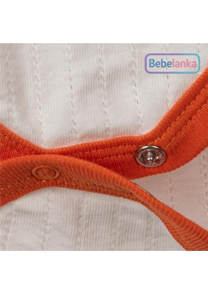 Unisex %100 Pamuk Ribana Zıbın (Body) Turuncu Fitilli Pantolon 2'li Takım 544726 fırsatları