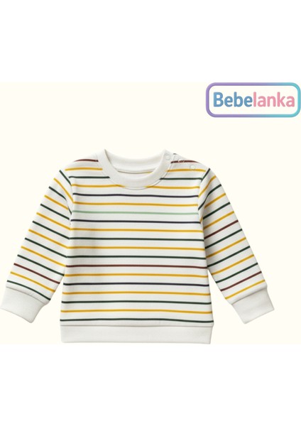 Erkek Çocuk Kapüşonlu Şişme Yelekli Çizgili Sweatshirt ve Pantolon 3'lü Takım 177600 fiyatları