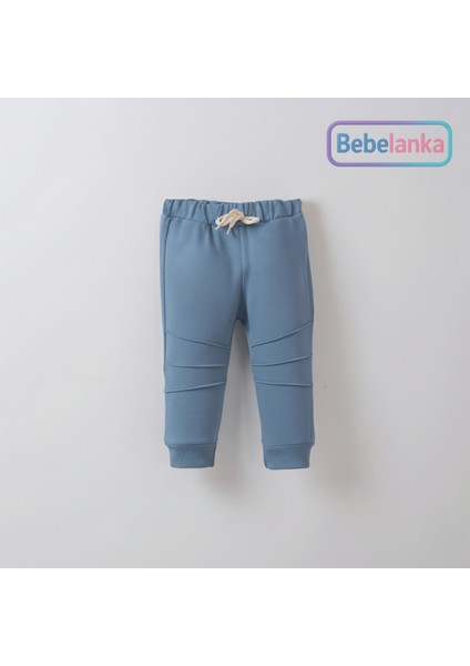 Erkek Çocuk %100 Pamuk Mavi Dinazor Baskılı Renk Bloklu Eşofman Takımı 946528 modelleri