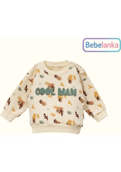 Erkek Çocuk %100 Pamuklu Baskılı Sweatshirt Eşofman Altı 2'li Takım Yeşil 466514 fiyatları