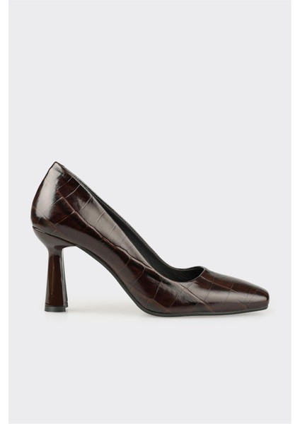 Kahve Deri Kadın Stiletto