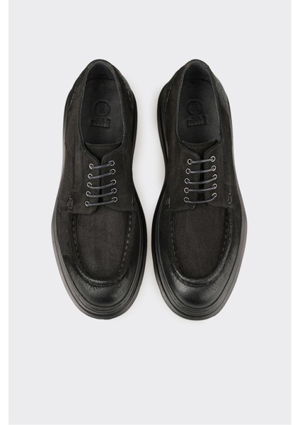 Siyah Deri Erkek Günlük Ayakkabı fırsatları