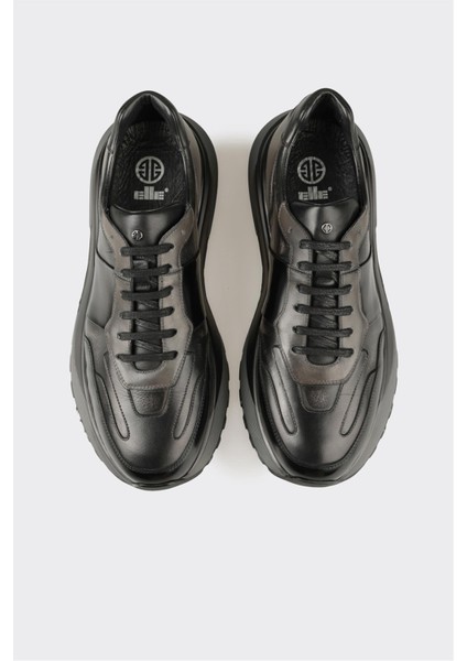 Siyah Deri Erkek Spor Ayakkabı fırsatları