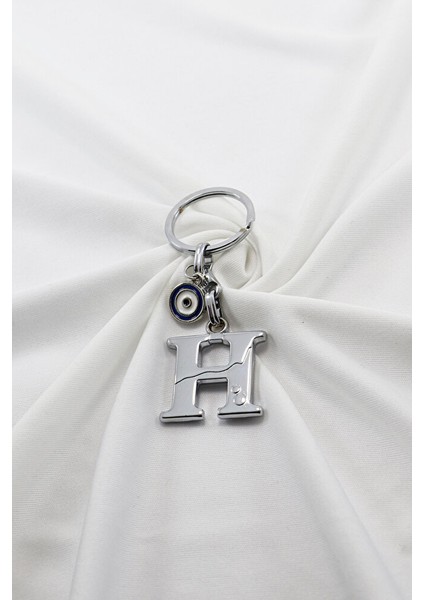Minik Metal Nazar Boncuklu Gümüş Renkli Metal H Harfi Anahtarlık / Hediyelik Çanta Süsü fırsatları