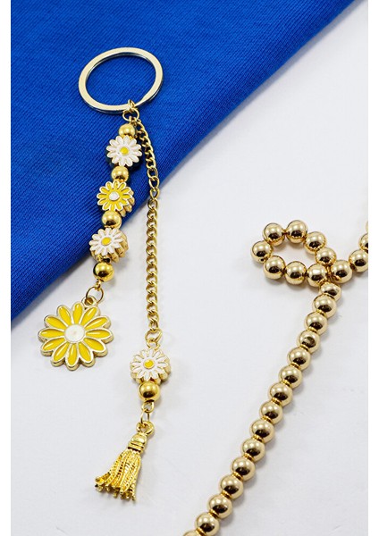 Sarı Papatyalı Salkım Anahtarlık, Hediyelik Çanta Süsü fiyatları