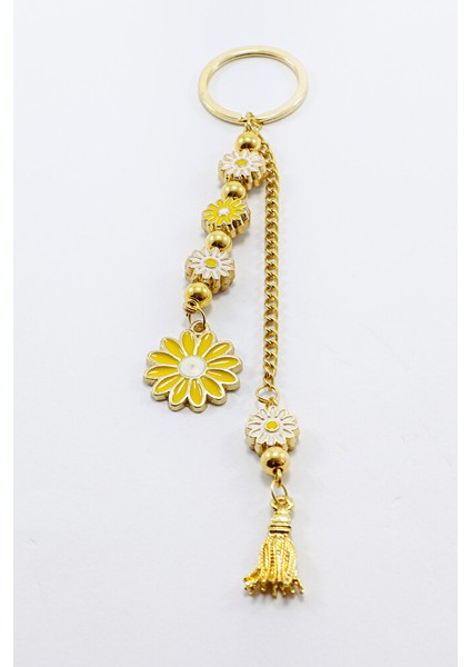 Sarı Papatyalı Salkım Anahtarlık, Hediyelik Çanta Süsü fırsatları
