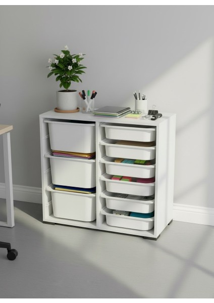 Carla 9 Sepetli Çok Amaçlı Ofis Dolabı Beyaz fiyatları