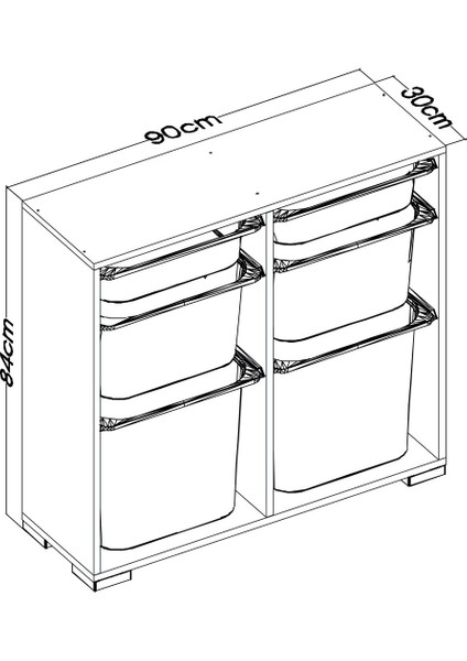 Carla 9 Sepetli Çok Amaçlı Ofis Dolabı Beyaz