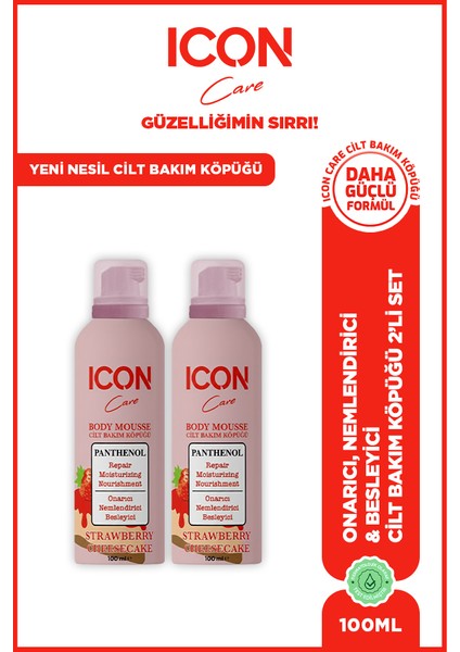 Cilt Bakım Köpüğü Strawberry & Cheesecake 100 Ml- 2'li Set