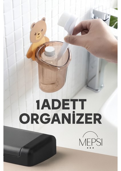 Ayı Figürlü Duvara Asılan Plastik Organizer | Banyo ve Mutfak Için Delikli Askılı Düzenleyici fiyatları