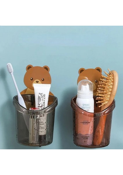 Ayı Figürlü Duvara Asılan Plastik Organizer | Banyo ve Mutfak Için Delikli Askılı Düzenleyici modelleri