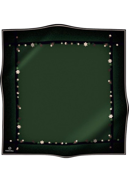 Tivil Haki Çiçek Çerçeve Desenli Ipek Eşarp 50318-0037-0011 fiyatları