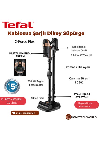 X-Force Flex 15.60 Animal TY99F1 Şarjlı Dikey Süpürge