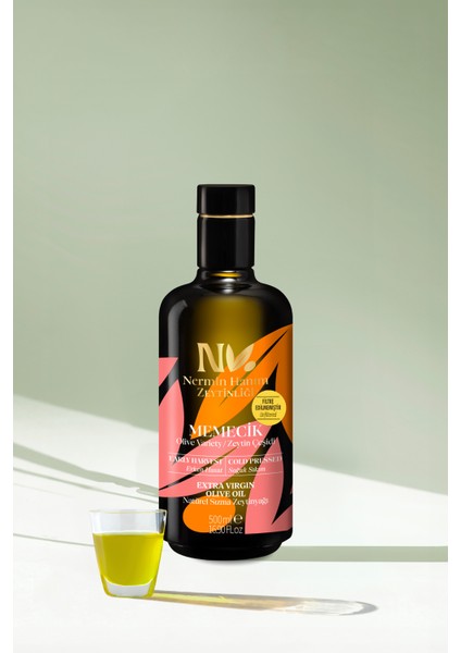 Memecik - Filtresiz Erken Hasat Soğuk Sızma Zeytinyağı R.(500ML)