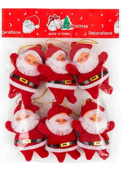Yılbaşı Ağacı Süsü Noel Baba 6 Lı
