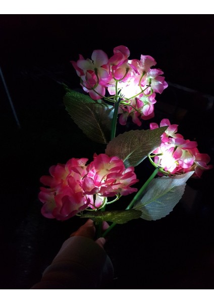 2 Adet Solar Güneş Enerjili Yapay Ortanca Çiçek Işık Peyzaj Bahçe Dekorasyon Aydınlatma Kazıklı LED modelleri