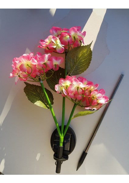 2 Adet Solar Güneş Enerjili Yapay Ortanca Çiçek Işık Peyzaj Bahçe Dekorasyon Aydınlatma Kazıklı LED fırsatları