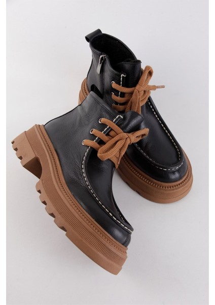 Gabriela Siyah Hakiki Deri Kadın Bot