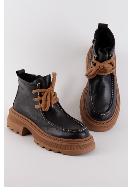 Gabriela Siyah Hakiki Deri Kadın Bot fiyatları